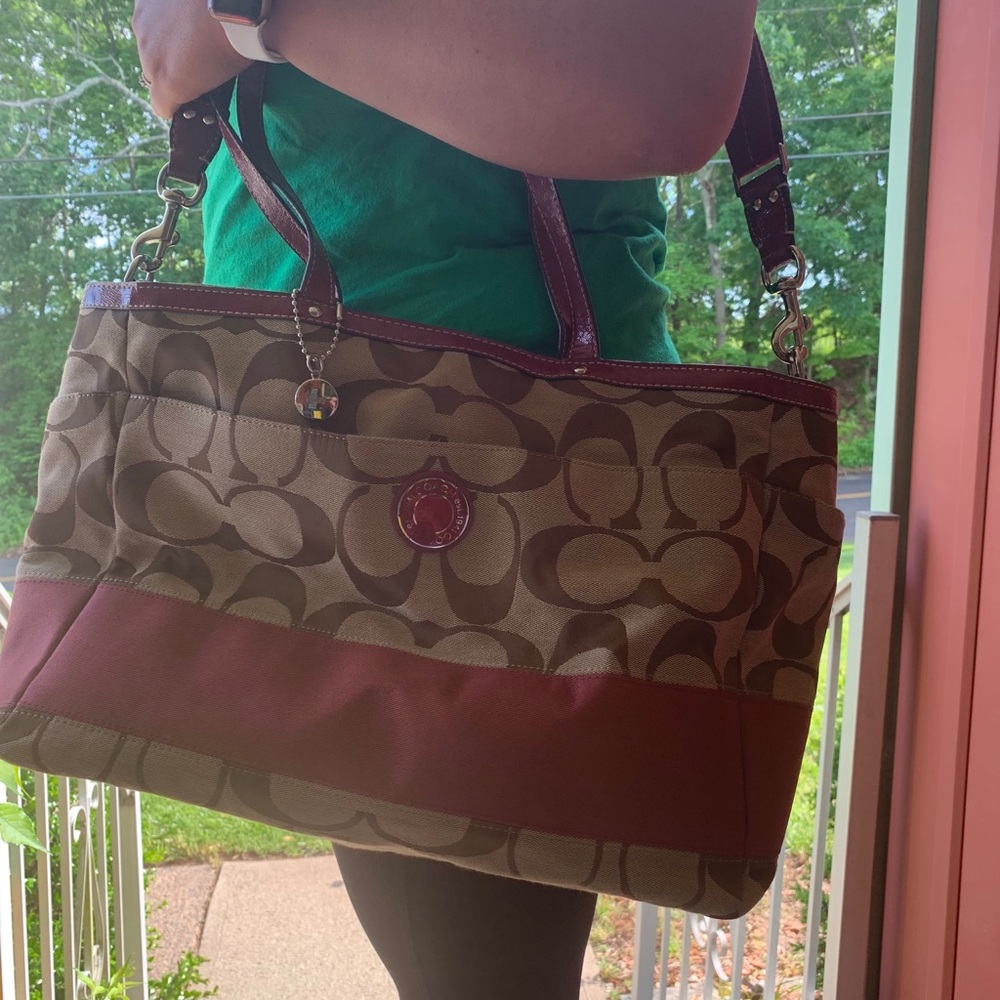 Coach Red & Brown diaper bag - Picture 4 of 5